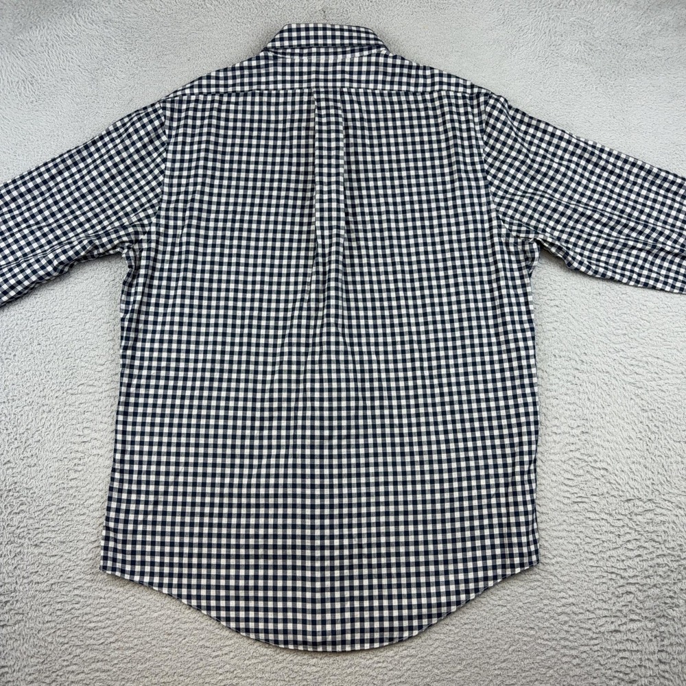 Brooks Brothers Shirt Mens Large Blue Gingham Check Non Iron Supima Button Down - Picture 6 of 12